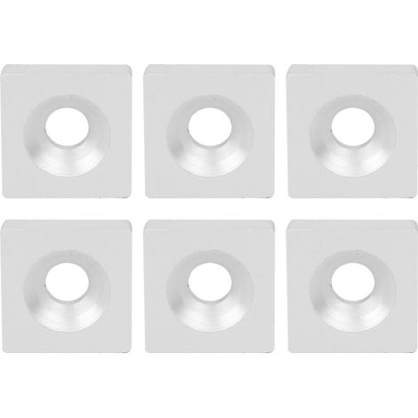 10Plaques Rondelles Carrées Aluminium Argent Couvercle Vis Fixation Accessoires 2020 Trou Unique Lot de 10 (1/5)