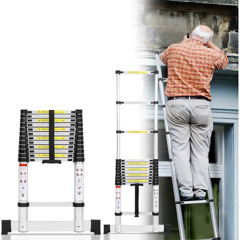 Jiubiaz Scala a libretto Premium 5m con stabilizzatore, antiscivolo