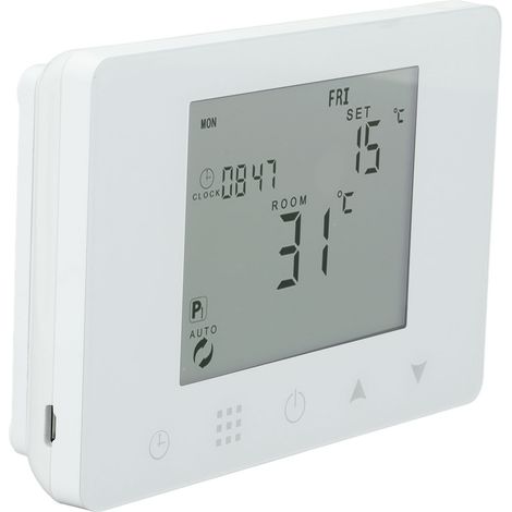 Contrôleur de température sans fil RF, écran LCD rétroéclairé programmable, thermostat de chauffage électrique intelligent (1/5)
