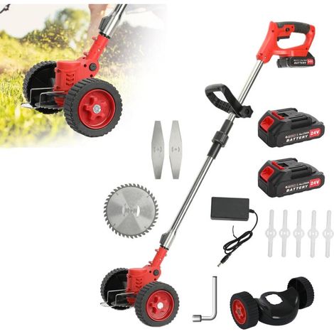 Tondeuse à gazon sans fil 21V avec 2 batteries 2000mAh – Moteur 650W – Vitesse 8300 tr/min – Coupe-bordures 3 en 1