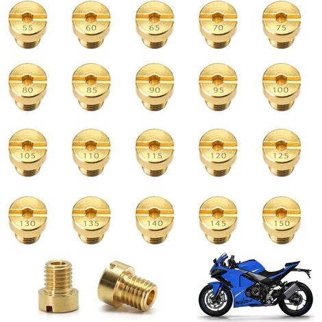 20 Pièces Jet Principal de Carburateur,M5 Principal Jet,Buses de Carburateur en Laiton,Gicleur de Carburatèur pour Scooter Moto Cyclomoteur Compatible Dellorto PHBG (1/5)
