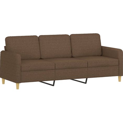 vidaXL Divano a 3 Posti Marrone 180 cm in Tessuto (1/5)