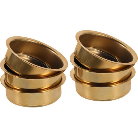 6pièces Boîtes à Bougies Chauffe-Plat Métal Coupelles à Bougies Parfumées Vides pour DIY Dorées