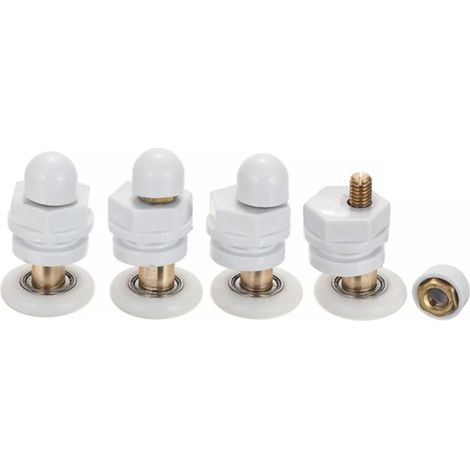 4 roulettes/glissières/roulettes pour porte de douche, diamètre 23 mm - 4 roulettes/glissières/roulettes pour porte de douche, diamètre 23 mm (1/5)
