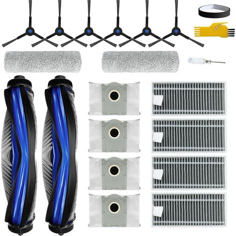 Accessoires pour aspirateur Robot ECOVACS DEEBOT X8 Pro Omni / X8 Omni/YEEDI S14 Plus 19 pièces 2 brosses principales, 4 filtres, 6 brosses latérales, 2 serpillères à Rouleau, 4 Sacs (1/5)