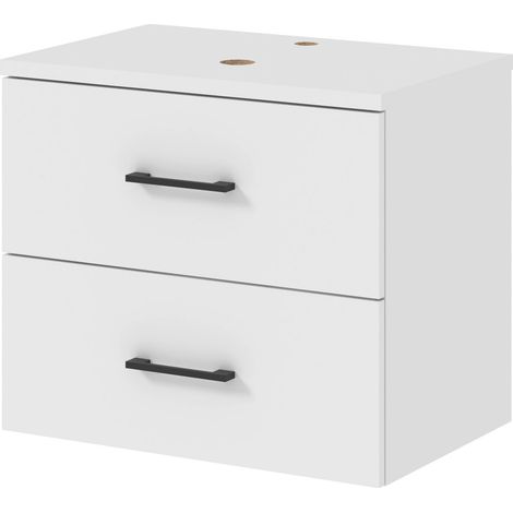 Meuble sous-lavabo suspendu Lumi, 60 cm, blanc (1/5)