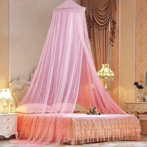 Moustiquaire - 60 x 250 x 1050 cm - Pour Lit Enfant Et Adulte - Rose (1/4)