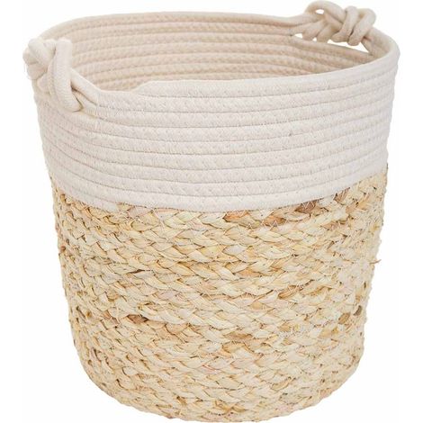 Cesto de fibra natural y algodón marron D32x31 (1/5)