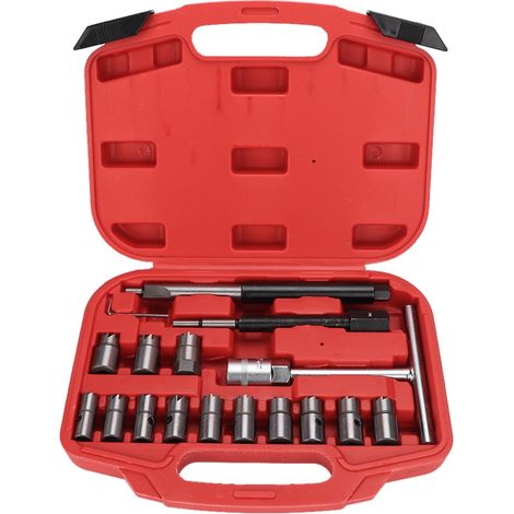 Kit de 17 fraises à siège d'injecteur diesel, outil universel de fraisage pour voiture (1/5)