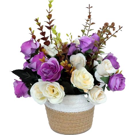 Lot de 7 Paniers à Fleurs Tressés en Coton Décoration Salon Composition Florale Naturelle Style Bohème Chic (1/5)