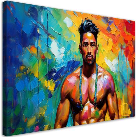 Tableau déco Homme coloré abstrait 100x70 (1/5)