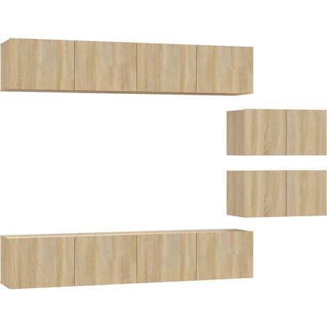 Maison Exclusive - Set di Mobili Porta TV 6 pz Rovere Sonoma in Legno Multistrato (1/5)