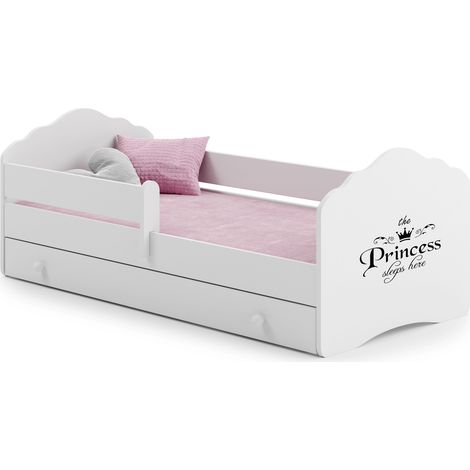 FALA lit enfant avec tiroir et barreau 80x160 Princesse
