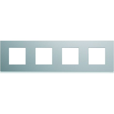 Plaque gallery plastique peint 4 postes horizontale 71mm titane HAGER WXP0114