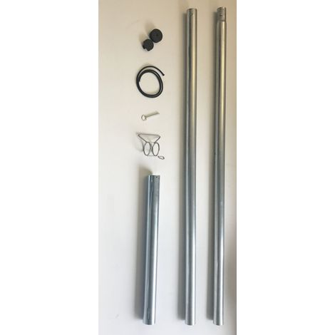 Sonnensegelmast stufenlos höhenverstellbar aus Stahl Länge ca. 250 cm silber (1/2)