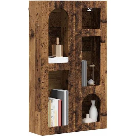 Meuble de Rangement Suspendu en Bois Style Vintage, Placard Mural avec Portes, 59 x 20 x 100 cm, pour Salon, Entrée ou Cuisine (1/5)