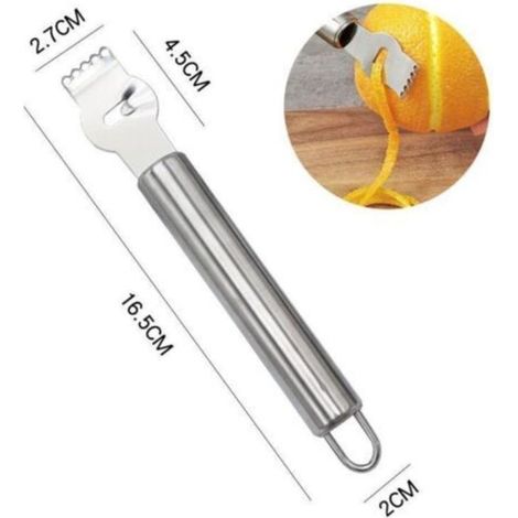 Râpe à zesteur de citron en acier inoxydable, outil de zesteur de citron, outil de zesteur d'agrumes pour éplucheur d'agrumes orange avec couteau à canal