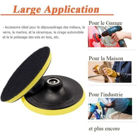 Plateau Ponçage - 125 mm - Filetage M14 - Pour Perceuse Et Meuleuse - Lot De 2 (1/4)
