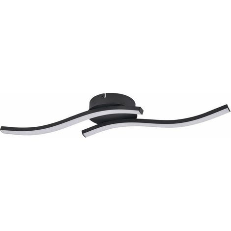 Plafonnier LED noir moderne Bradox vagues 12W Reality (1/2)