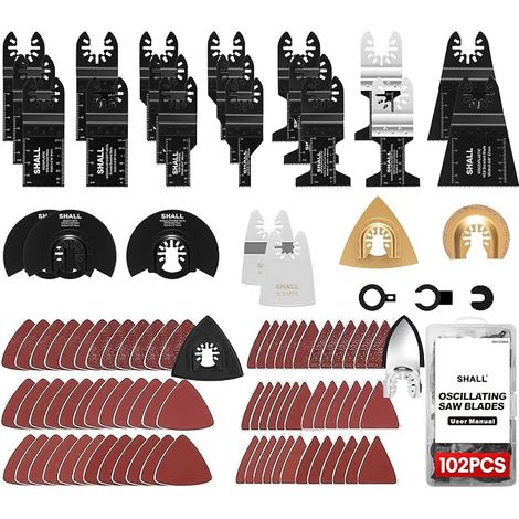 SHALL 102 pièces lames multi-outils, kits d'accessoires multi-outils oscillants (1/5)