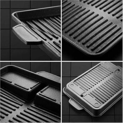 Plaque de cuisson pour réchaud à gaz - Poêle anti-adhésive pour le camping (1/4)