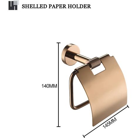Porte-papier toilette mural en acier inoxydable 304 (or rose brillant), support pour téléphone et porte-essuie-tout. (1/5)