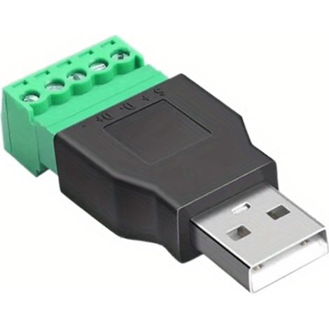 Conector USB macho terminal de tornillo 5 pin  Negro (1/5)