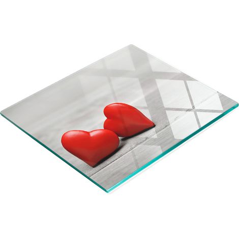 Planche de cuisine décorative multifonctionnelle en verre en forme de cœur de bois 60x52 cm (1/5)