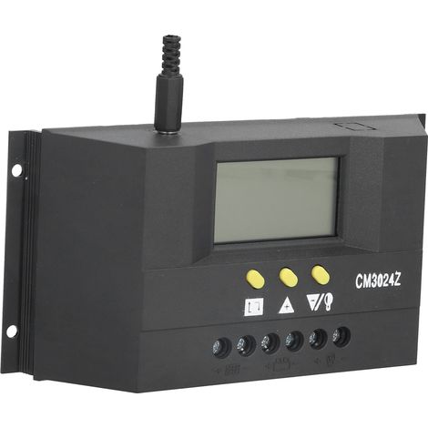 Contrôleur de charge solaire CM3024Z 30A, contrôleur de charge PWM avec écran LCD, contrôleur photovoltaïque (1/5)