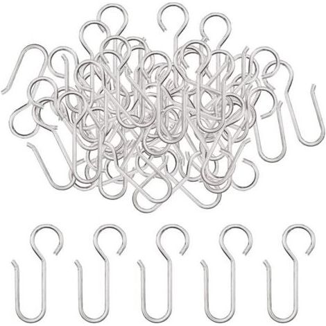 Crochets en métal zingué pour rideaux – Lot de 40 pièces – 50x2,5mm – Résistants à la rouille et aux UV – Pour tringles classiques (1/5)