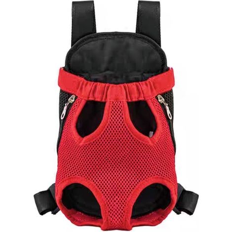 Marsupio tipo zaino per cani e gatti, MDL-29, rosso, 38 x 23 cm, L (1/4)