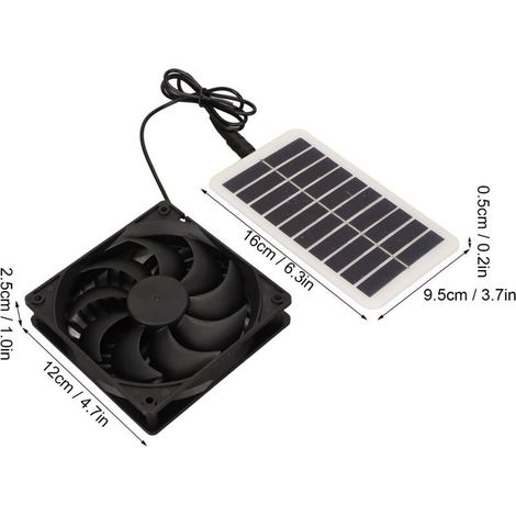 Ventilateur d’extraction solaire 15 W – Élimine les odeurs, portable et économique – Pour abris animaux, camping-cars et petites pièces (1/5)