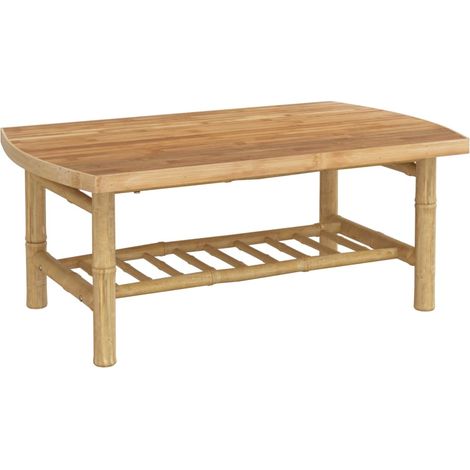 Mesa de centro de jardín bambú 90x55x37 cm vidaXL