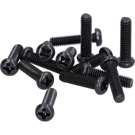 M4x16 Schrauben, 50er-Packung, DIN 7985, schwarz verzinkter Stahl, Linsenkopf, Vollgewinde, Hochleistungsschrauben (1/5)