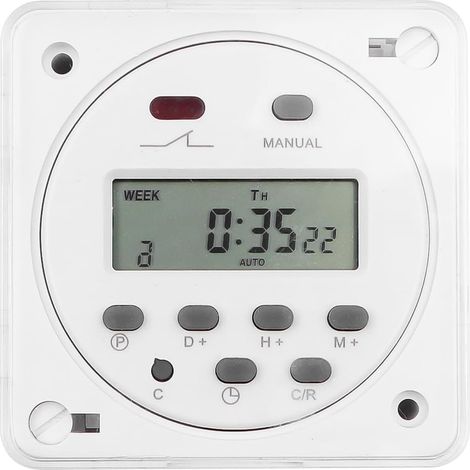 Alimentation numérique LCD, minuterie Programmable hebdomadaire, Interrupteur de Relais, Rappel de minuterie Industrielle CN101A DC 12V 16A SPST (1/5)