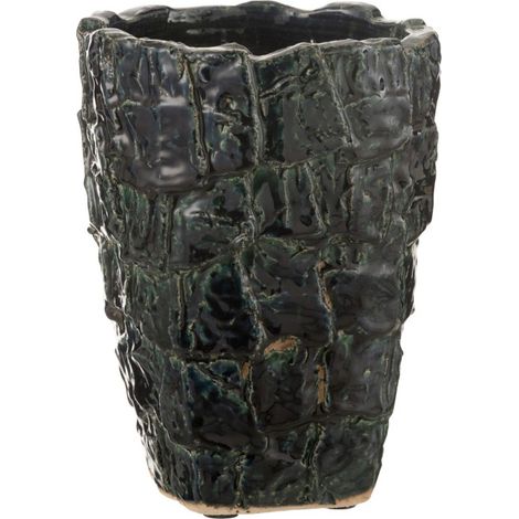 Vase Design en Céramique "Akane" 28cm Vert Pétrole (1/2)