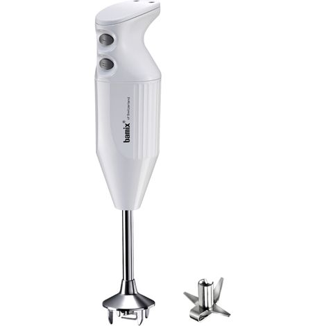 bamix Set de batidora de mano eléctrica M160 ONE con multicuchilla de acero inoxidable, 160 vatios, Regulable con 2 velocidades, Made in Switzerland, Blanco (1/4)