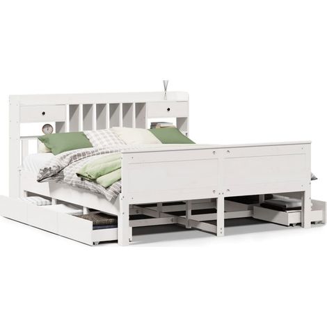 Maison Exclusive - Giroletto con Libreria senza Materasso 180x200 cm in Legno Pino