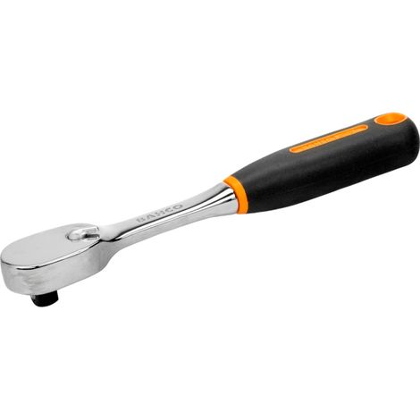 Bahco Birnenförmige 3/8 Umschaltknarre mit 80 Zähnen und 4,5° Rückschwenkwinkel, 205 mm