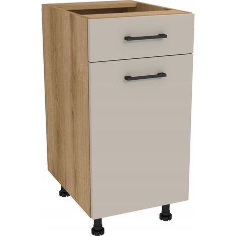 Küchenschrank mit Schublade Super Slim 40 Capri Eiche Evoke Front Kaschmir Matt (1/5)