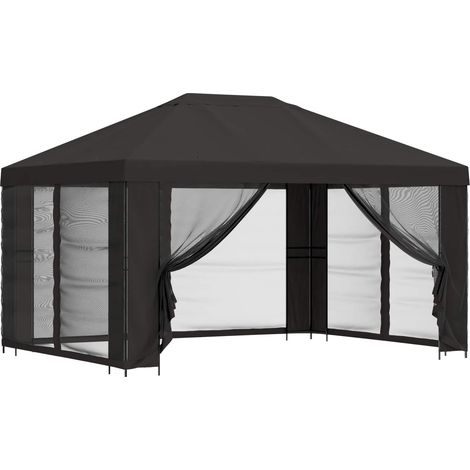 Garden Gazebo with Sidewalls 4 x 3 m Anthracite vidaXL
