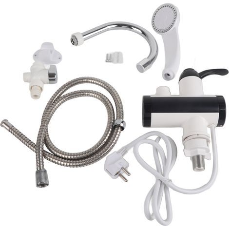 Distributeur d'eau chaude et froide instantané chauffage robinet chauffage affichage de la température + pommeau de douche EU (1/5)