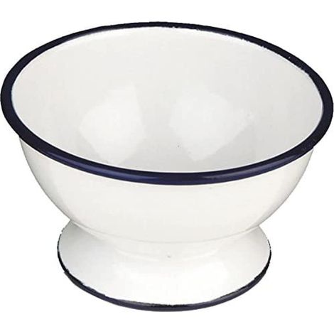 Bol avec Pied, Porcelaine, Blanc/Bleu, 14 x 14 x 8 cm