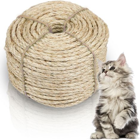 SWANEW Corda di sisal guinzaglio albero del gatto corda natura gatto scala albero del gatto versch. Lunghezze 3000x0.8CM (1/5)