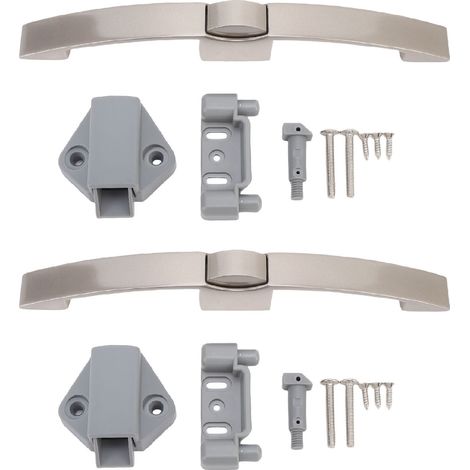 Ortviai Serrure à bouton poussoir pour tiroirs et armoires – 2 pièces, finition nacre, alliage de zinc, entraxe 160 mm (1/5)