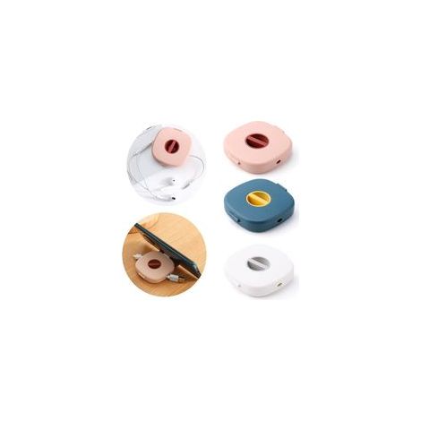 Lot de 3 enrouleurs de câbles compacts avec support pour téléphone, pour bureau, câbles USB, chargeurs, écouteurs et oreillettes. Idéal pour les voyages. (1/5)