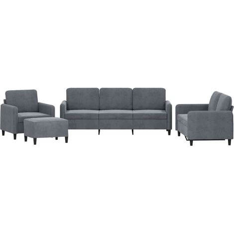 Maison Exclusive - Set di Divani 4 pz Grigio Scuro in Velluto