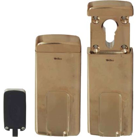 DEFENDER MAGNETICO MG310 DISEC - F.SAGOM MM 110X55 OTTONE LUCIDO - 1 pezzo