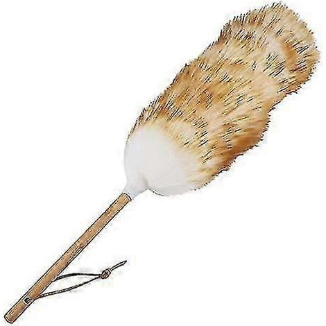 (47 cm) 18,5 pouces Plumeau antistatique en pure laine d'agneau avec manche en bois (1/5)