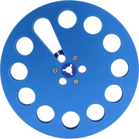 Bobine de bande magnétique vide 1/4" (7 pouces) en alliage d'aluminium, universelle, pour enregistrement ReVox et Studer, bleue. (1/5)